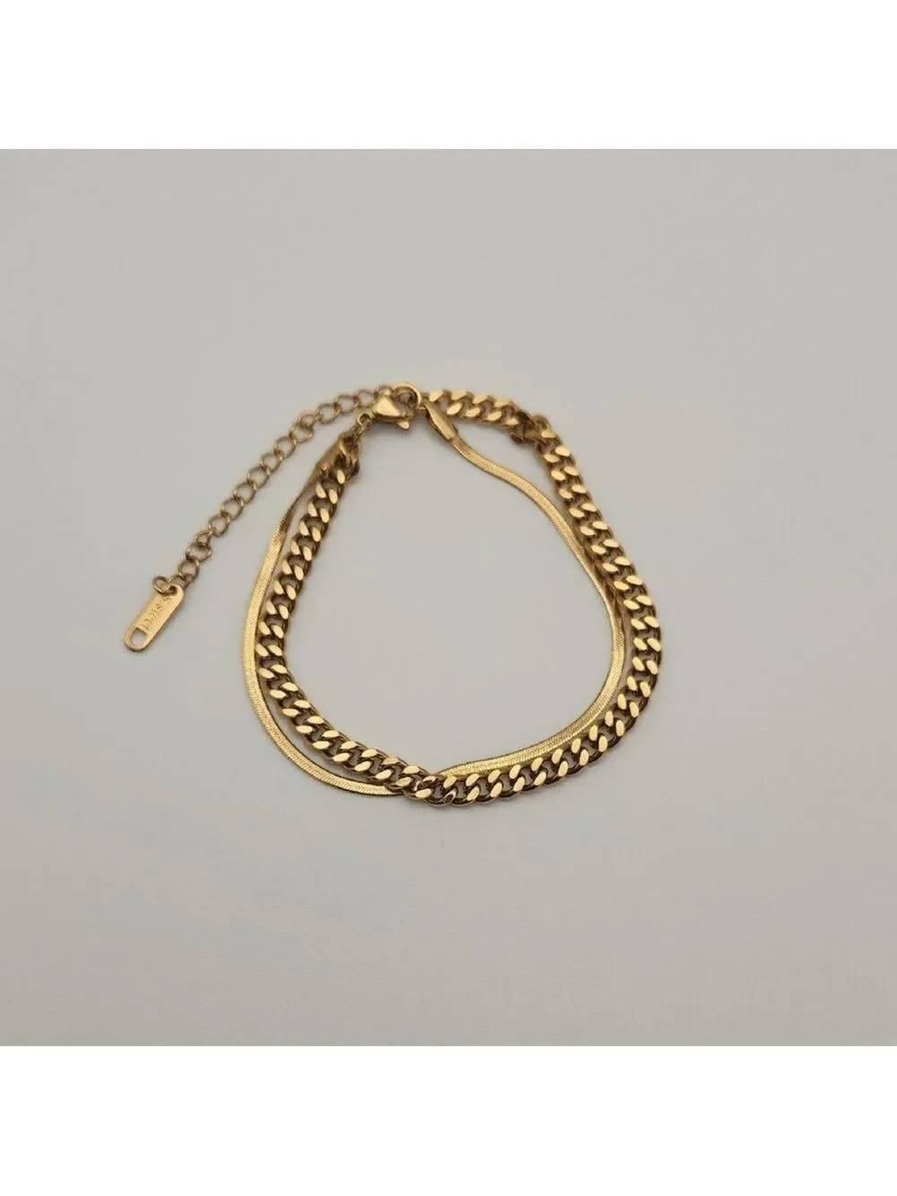 18K Gold Plated Double Chain Bracelet – Bold & Layered